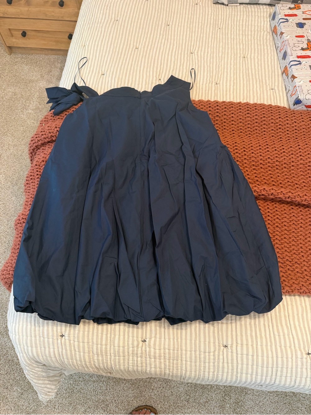 TCEC One-Shoulder Navy Bubble Hem Dress - Picture 8 of 9